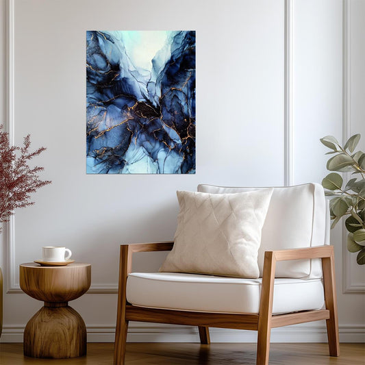 Abstract Luxury Marble | Purple and Gold Fluid Art | Dreamy Aesthetic Poster