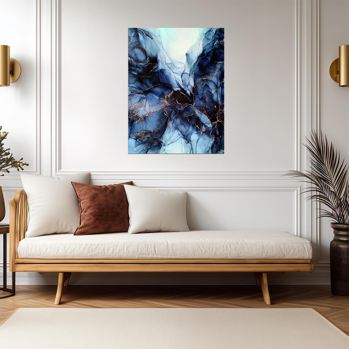 Abstract Luxury Marble | Purple and Gold Fluid Art | Dreamy Aesthetic Poster
