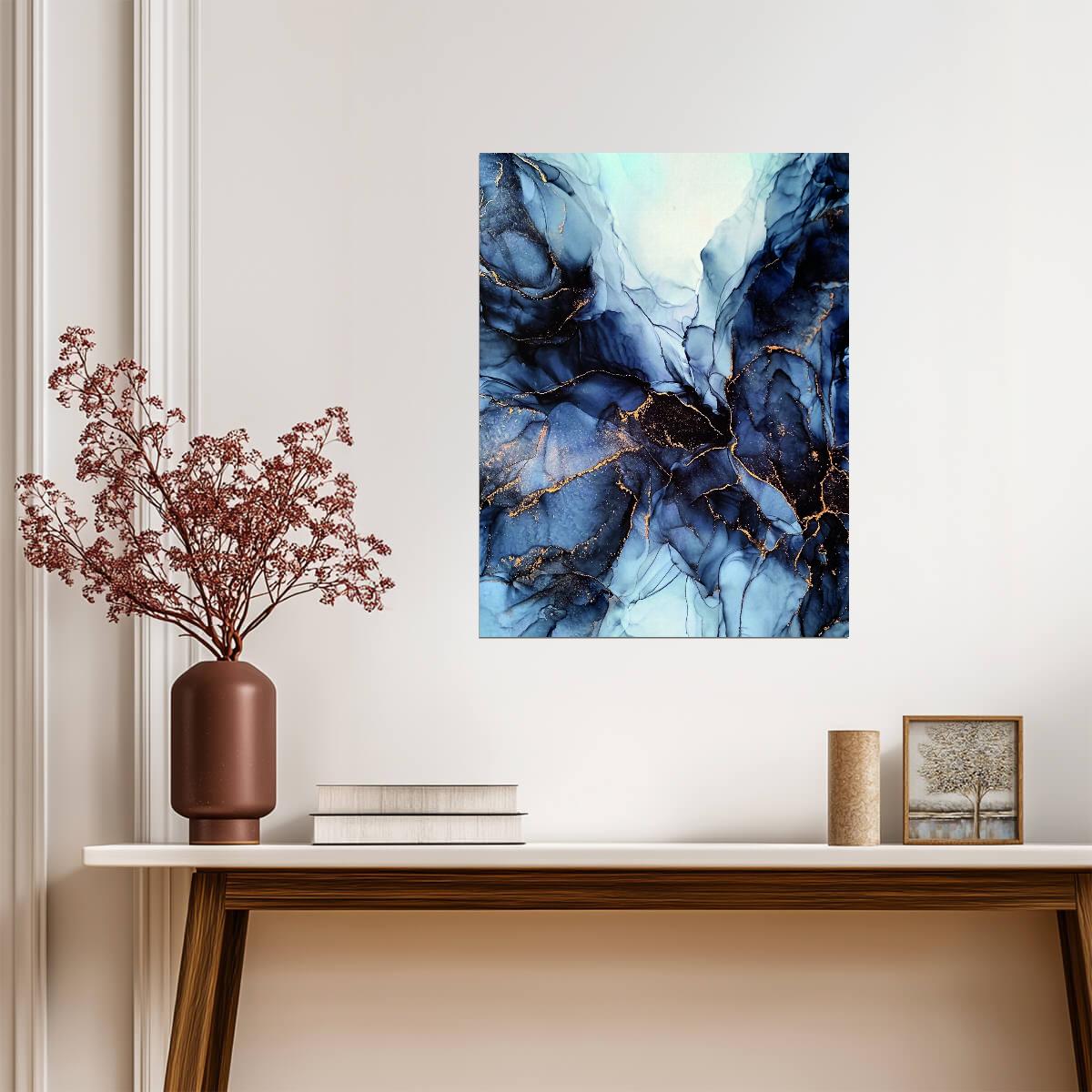 Abstract Luxury Marble | Purple and Gold Fluid Art | Dreamy Aesthetic Poster