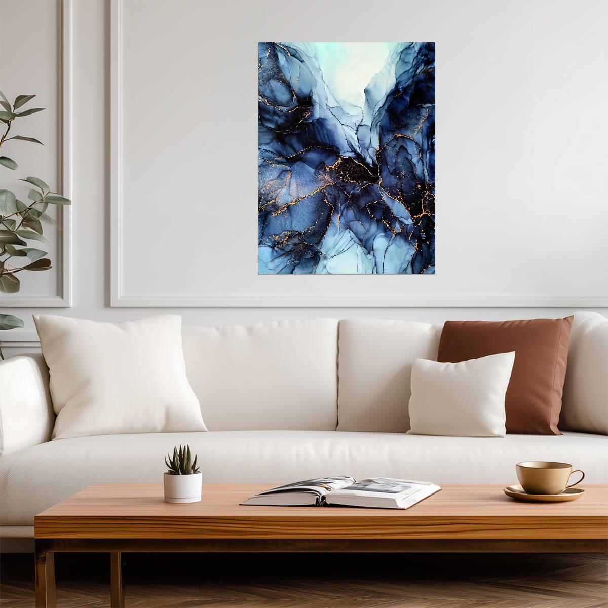 Abstract Luxury Marble | Purple and Gold Fluid Art | Dreamy Aesthetic Poster