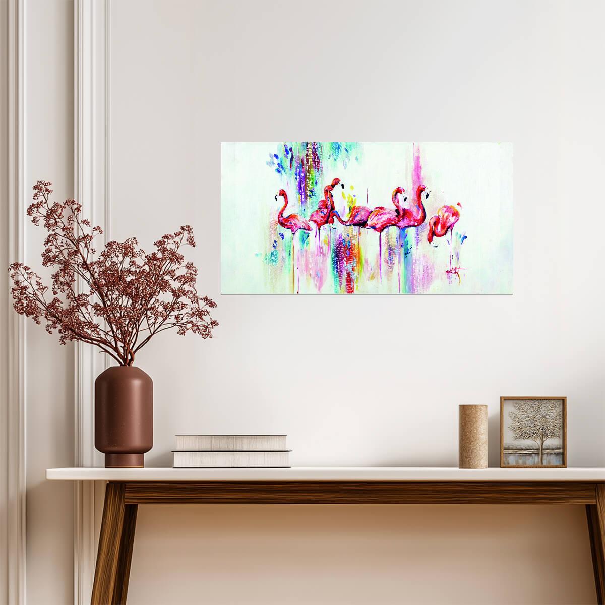 Vibrant Flamingo | Watercolor Art Print | Tropical Bird Wall Poster