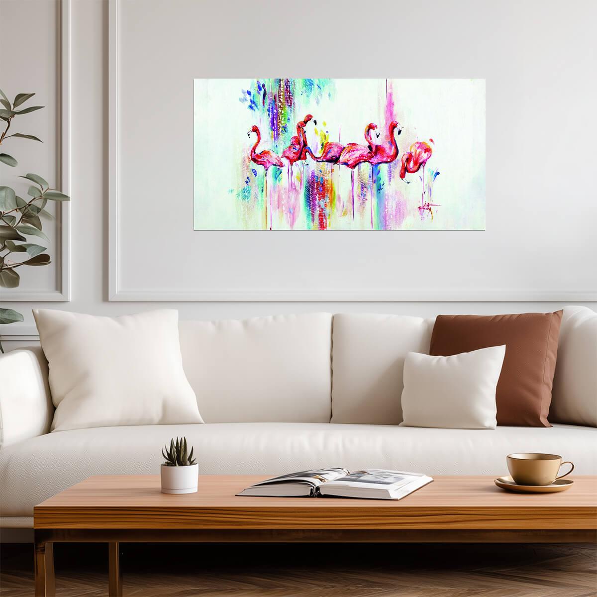 Vibrant Flamingo | Watercolor Art Print | Tropical Bird Wall Poster