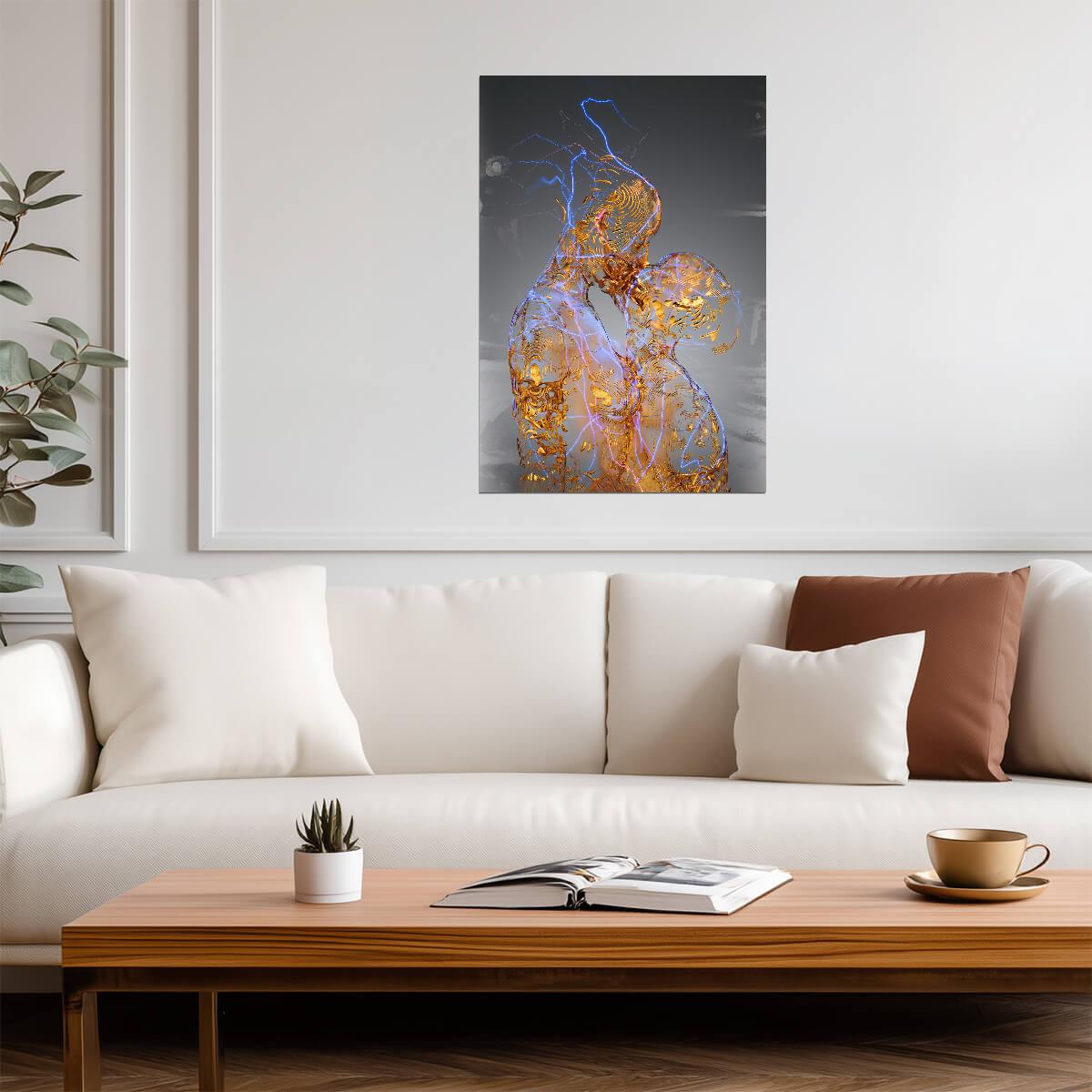 Abstract Light Sculpture | Modern Art Photography | Illuminated Figure Poster