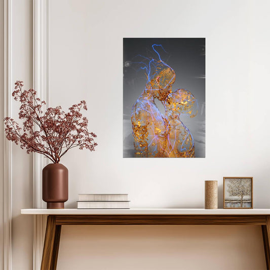 Abstract Light Sculpture | Modern Art Photography | Illuminated Figure Poster