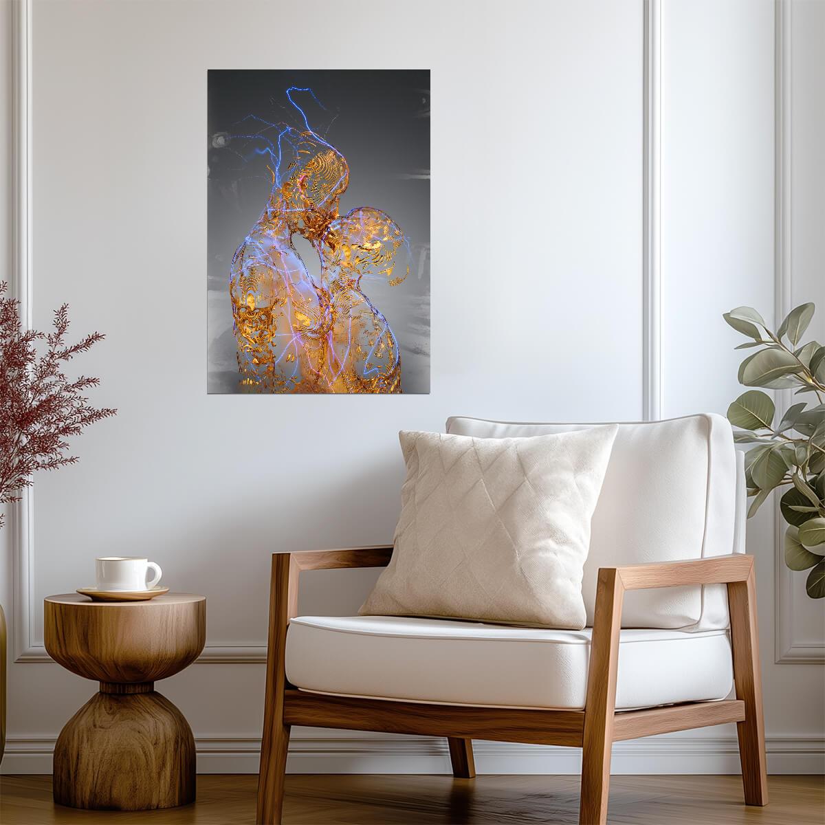 Abstract Light Sculpture | Modern Art Photography | Illuminated Figure Poster