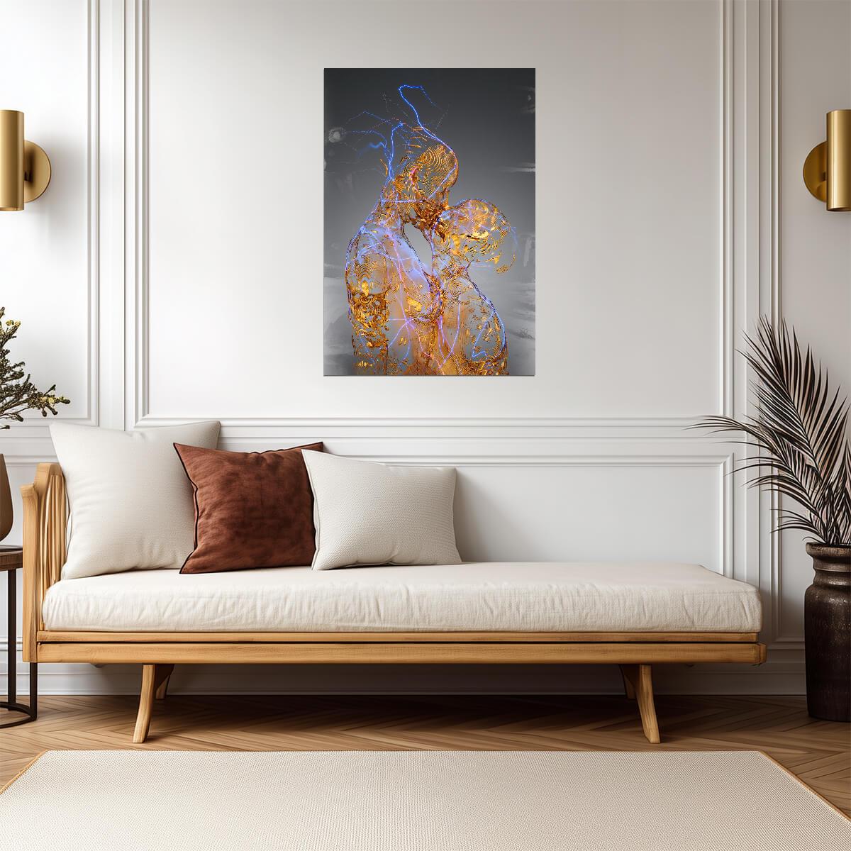 Abstract Light Sculpture | Modern Art Photography | Illuminated Figure Poster