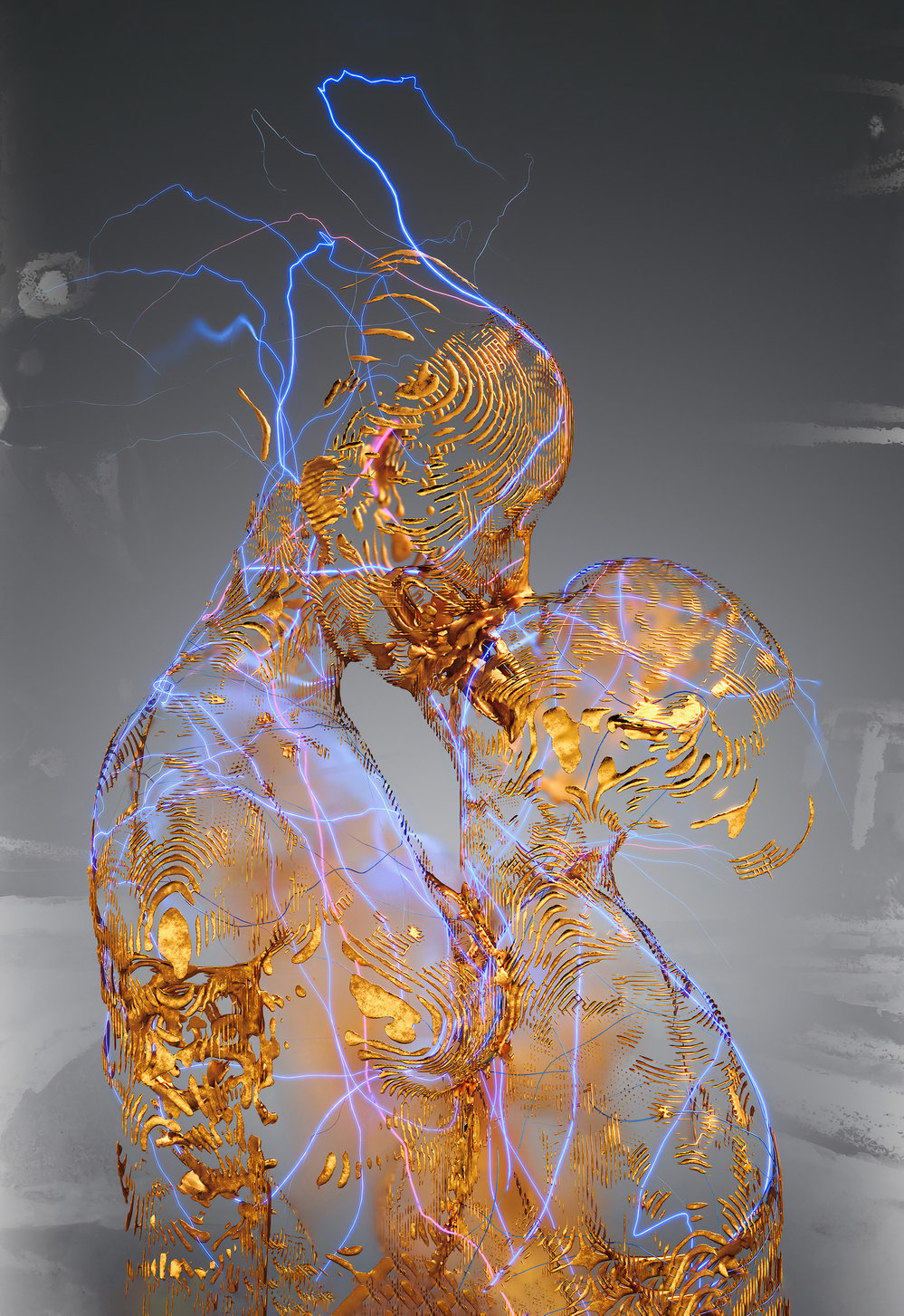 Abstract Light Sculpture | Modern Art Photography | Illuminated Figure Poster