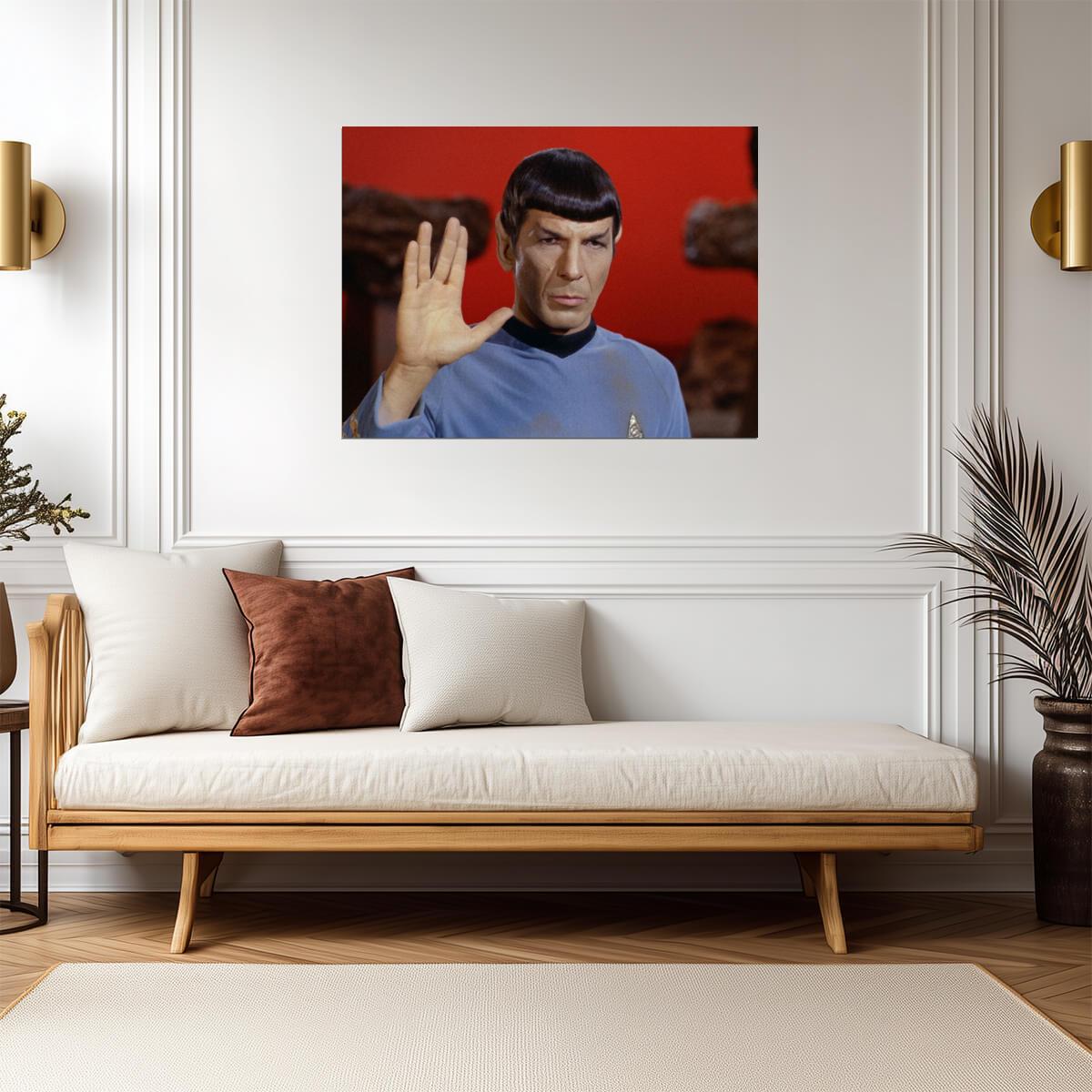 Leonard Nimoy as Mr. Spock | Star Trek Hand Sign | Sci-Fi TV Show Poster
