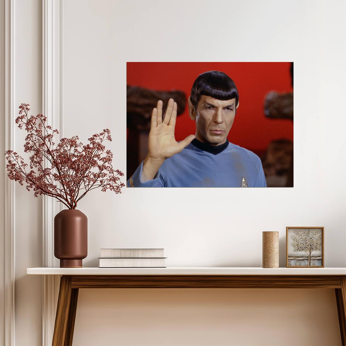 Leonard Nimoy as Mr. Spock | Star Trek Hand Sign | Sci-Fi TV Show Poster