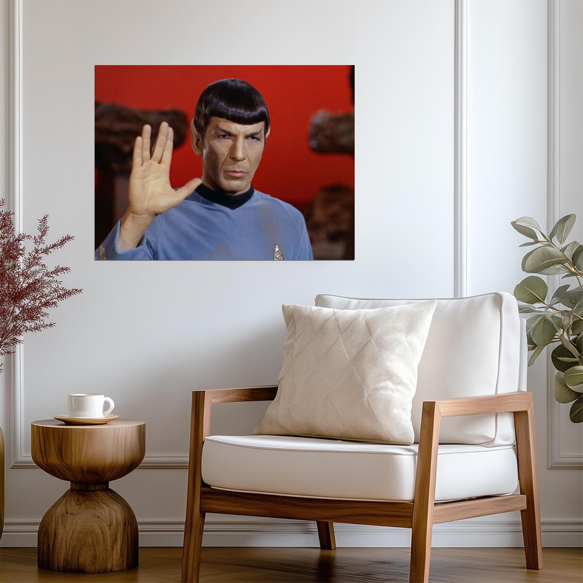 Leonard Nimoy as Mr. Spock | Star Trek Hand Sign | Sci-Fi TV Show Poster