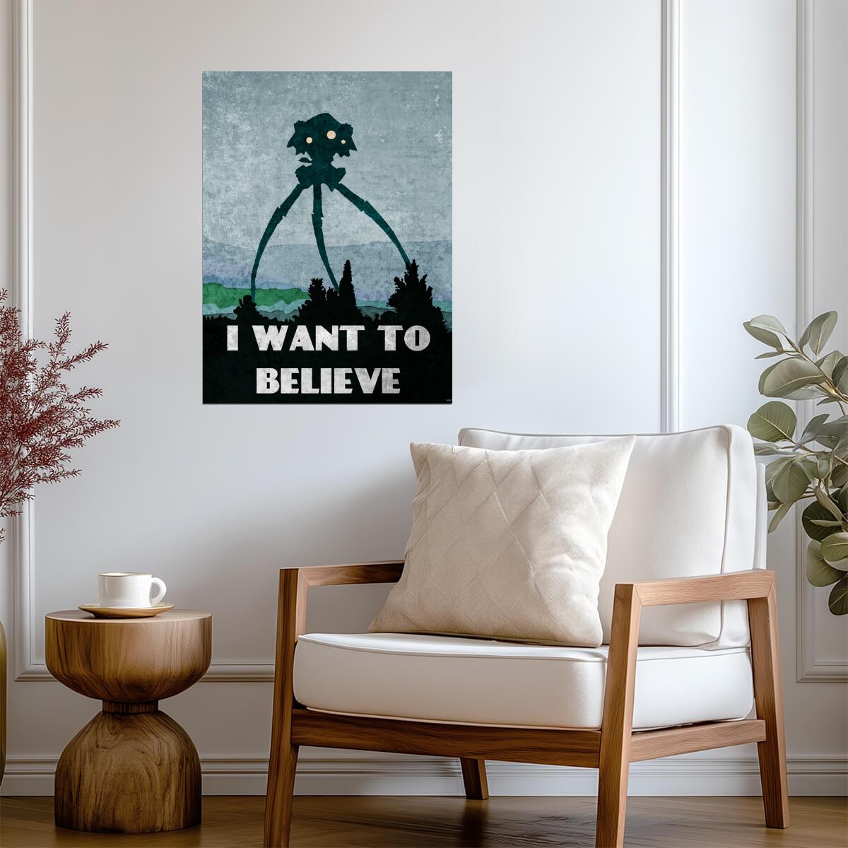 "I Want To Believe" Martian Tripod | War of the Worlds Parody | Sci-Fi Movie Poster