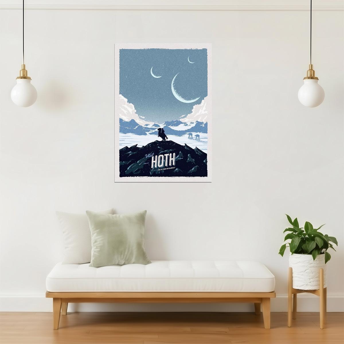 Hoth Travel Poster | Minimalist Star Wars Inspired Art | Sci-Fi Wall Decor
