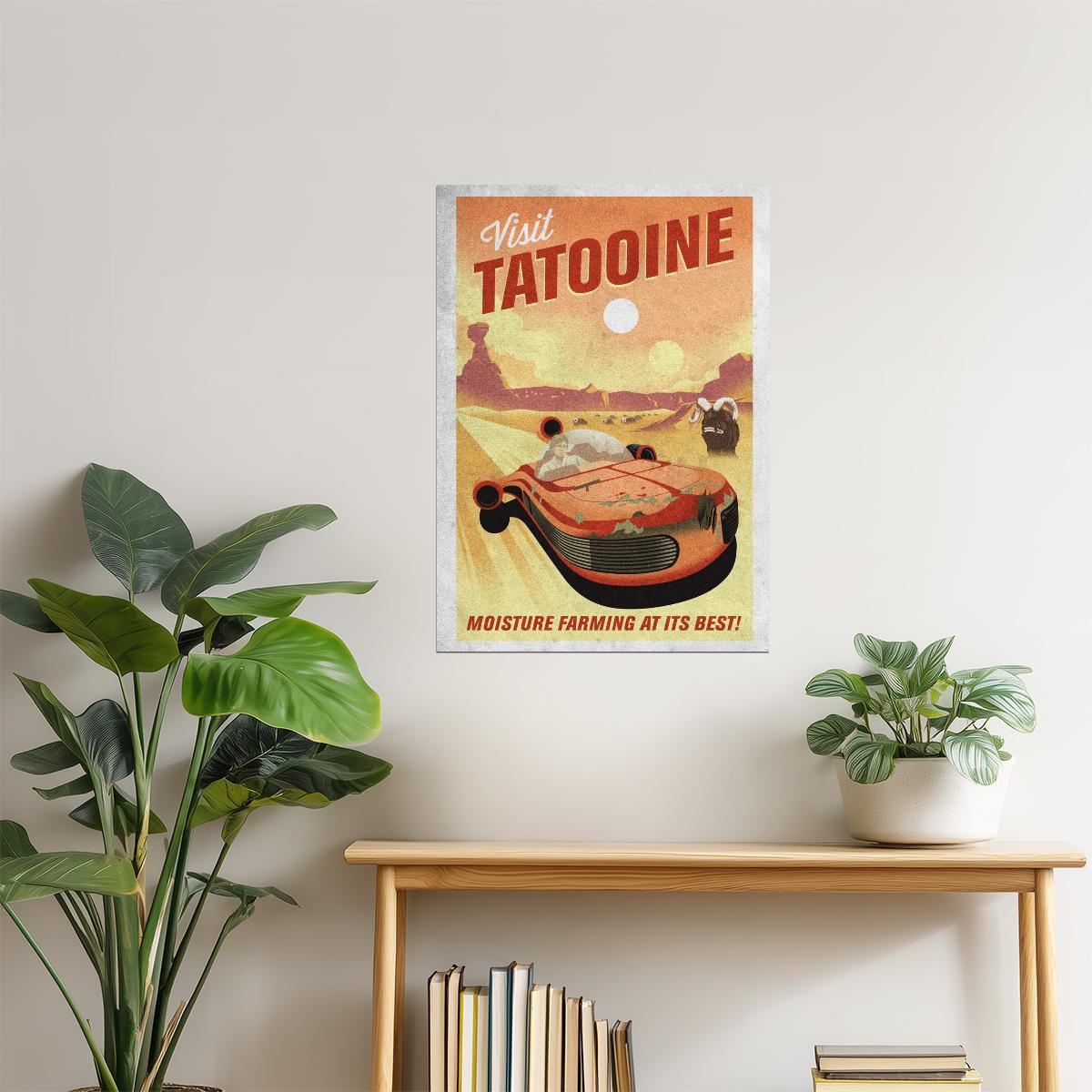 Visit Tatooine Travel Poster | Retro Star Wars Art | Sci-Fi Wall Decor