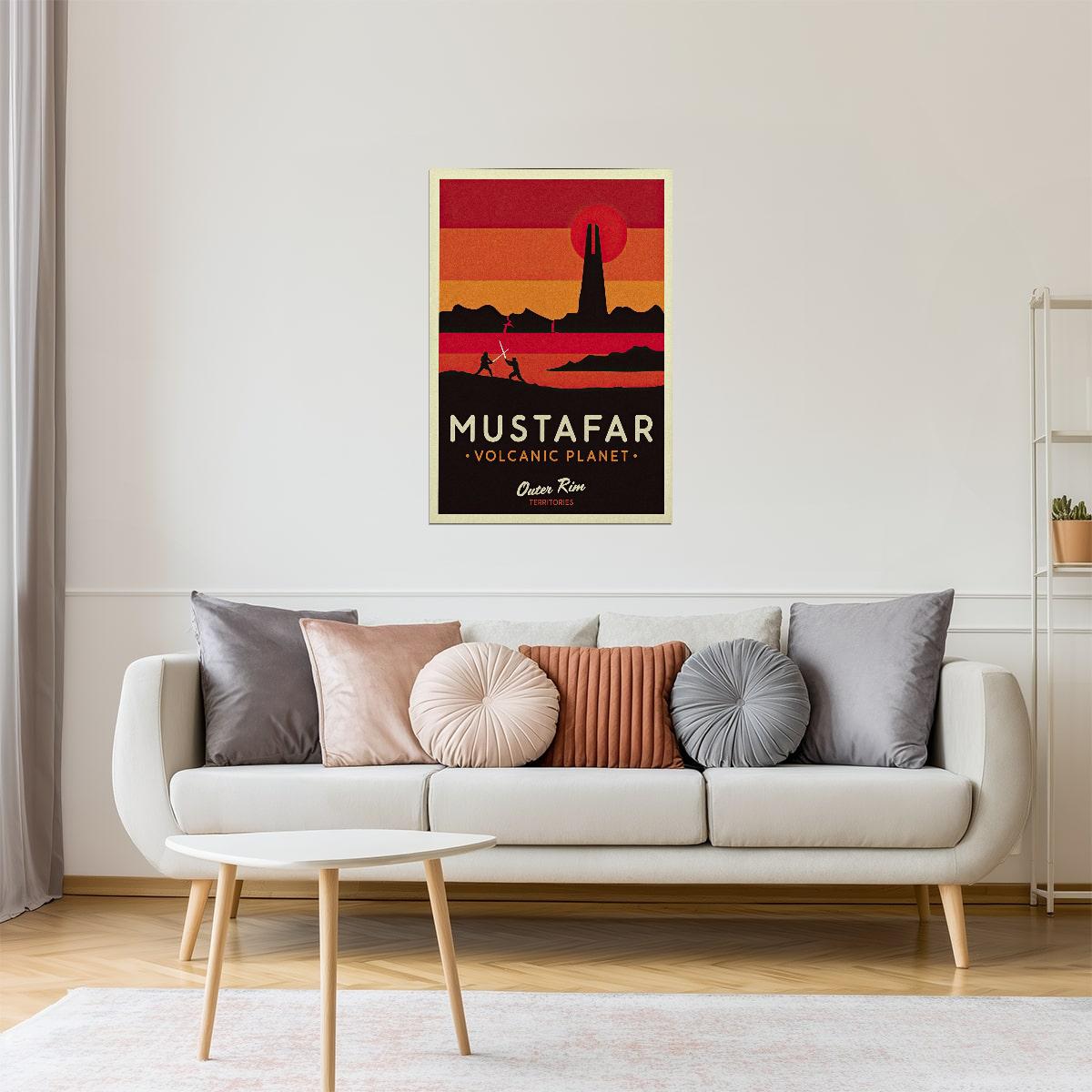 Mustafar Volcanic Planet Travel Poster | Retro Star Wars Art | Sci-Fi Wall Decor