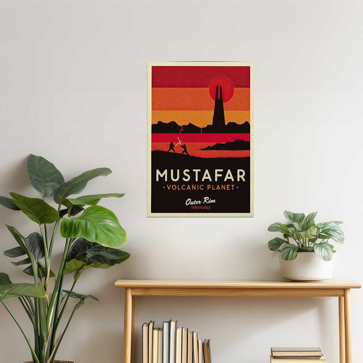 Mustafar Volcanic Planet Travel Poster | Retro Star Wars Art | Sci-Fi Wall Decor