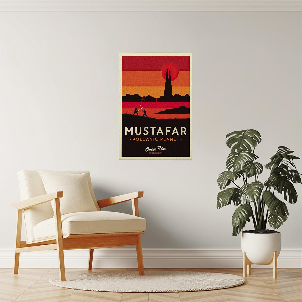 Mustafar Volcanic Planet Travel Poster | Retro Star Wars Art | Sci-Fi Wall Decor