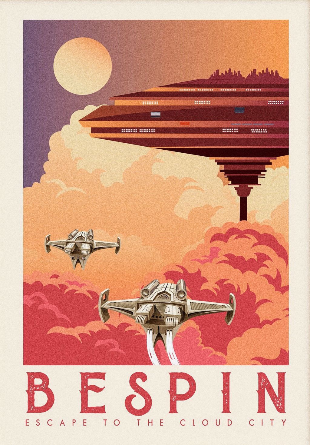 Bespin Cloud City Travel Poster | Retro Star Wars Art | Sci-Fi Wall Decor