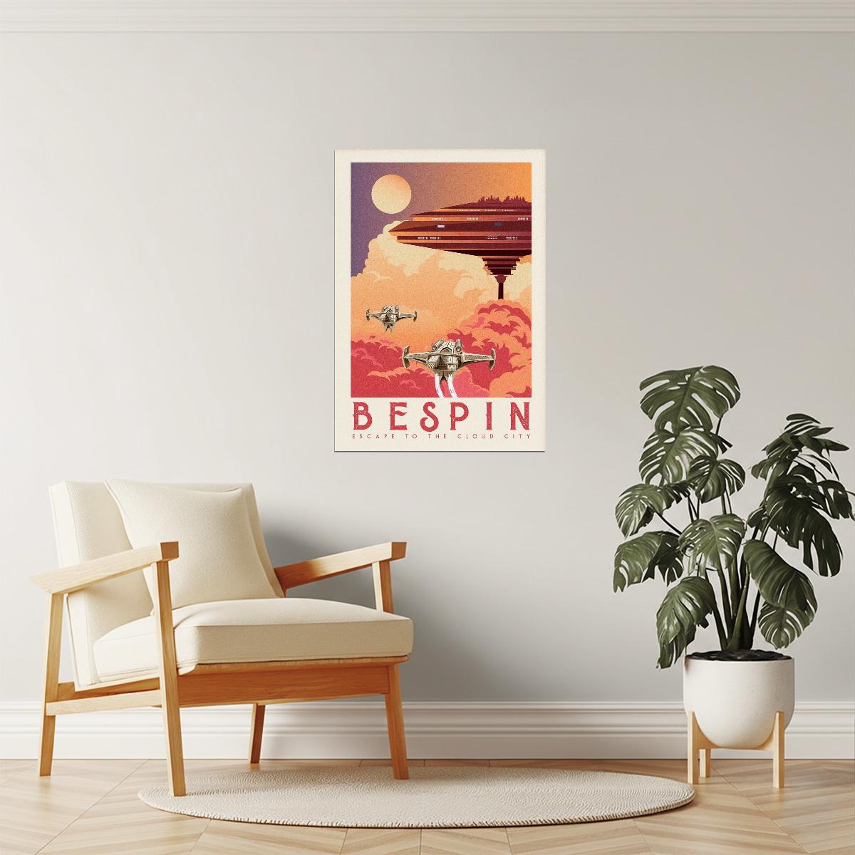 Bespin Cloud City Travel Poster | Retro Star Wars Art | Sci-Fi Wall Decor