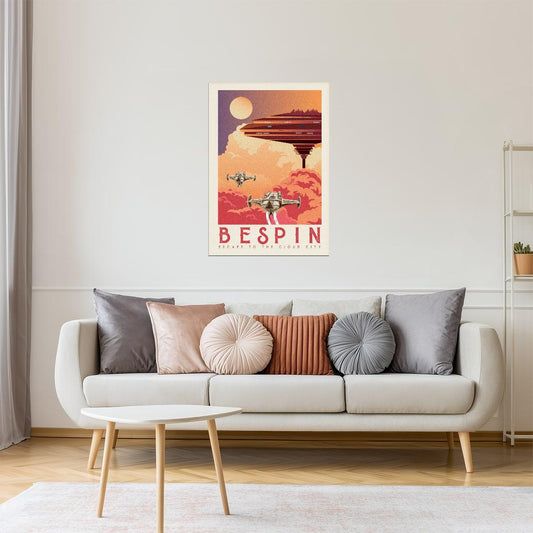 Bespin Cloud City Travel Poster | Retro Star Wars Art | Sci-Fi Wall Decor