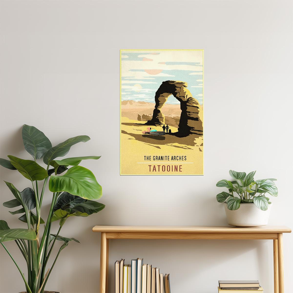 Tatooine Granite Arches Poster | National Park Parody | Star Wars Inspired Art