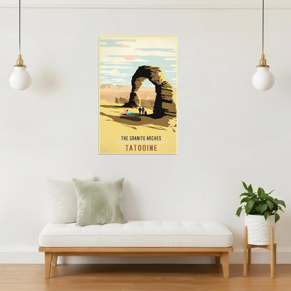 Tatooine Granite Arches Poster | National Park Parody | Star Wars Inspired Art