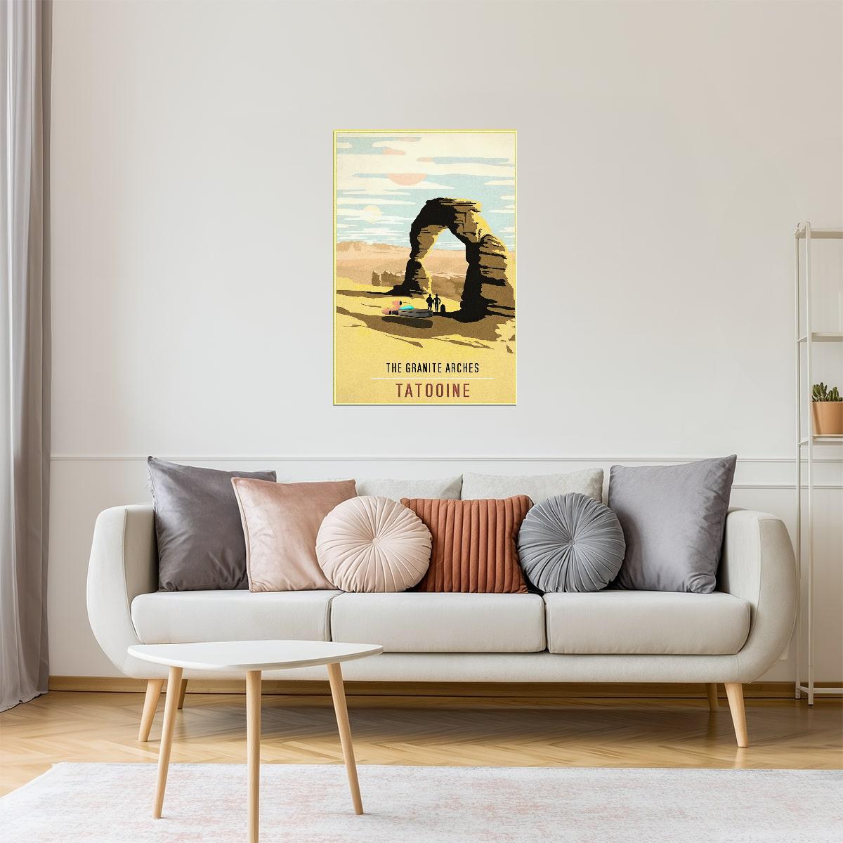 Tatooine Granite Arches Poster | National Park Parody | Star Wars Inspired Art