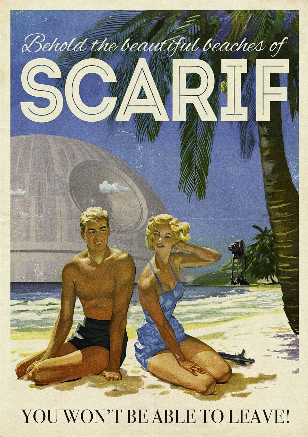 Scarif Vacation Poster | Retro Star Wars Travel Art | Sci-Fi Wall Decor