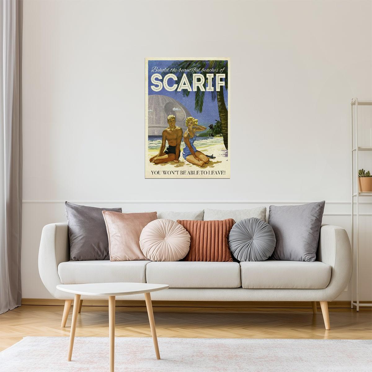Scarif Vacation Poster | Retro Star Wars Travel Art | Sci-Fi Wall Decor