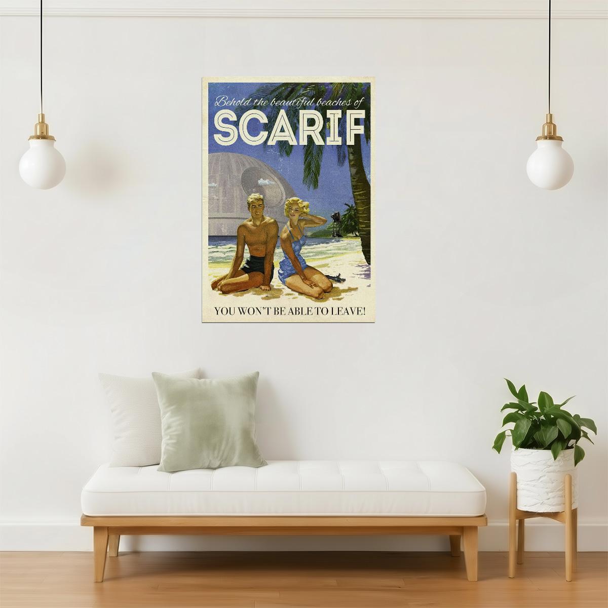 Scarif Vacation Poster | Retro Star Wars Travel Art | Sci-Fi Wall Decor