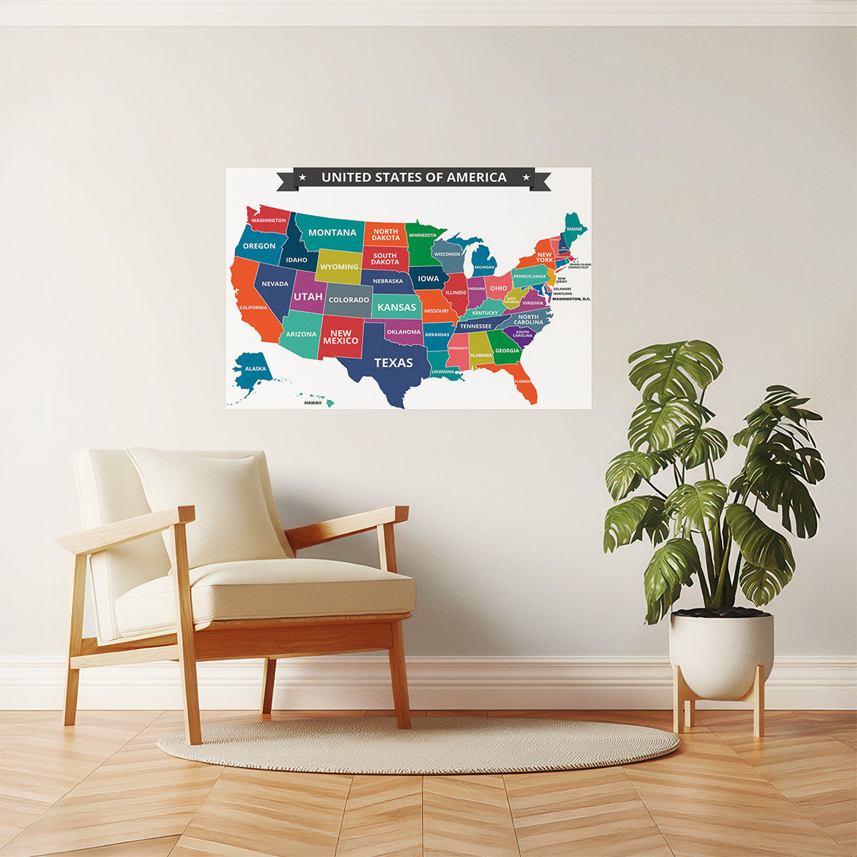 USA Map | Classic Educational United States Classroom Map Poster
