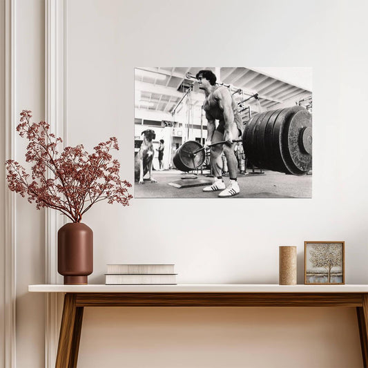 Franco Columbu Bodybuilding Pose | Fitness Legend Poster | Vintage Gym Motivation Art