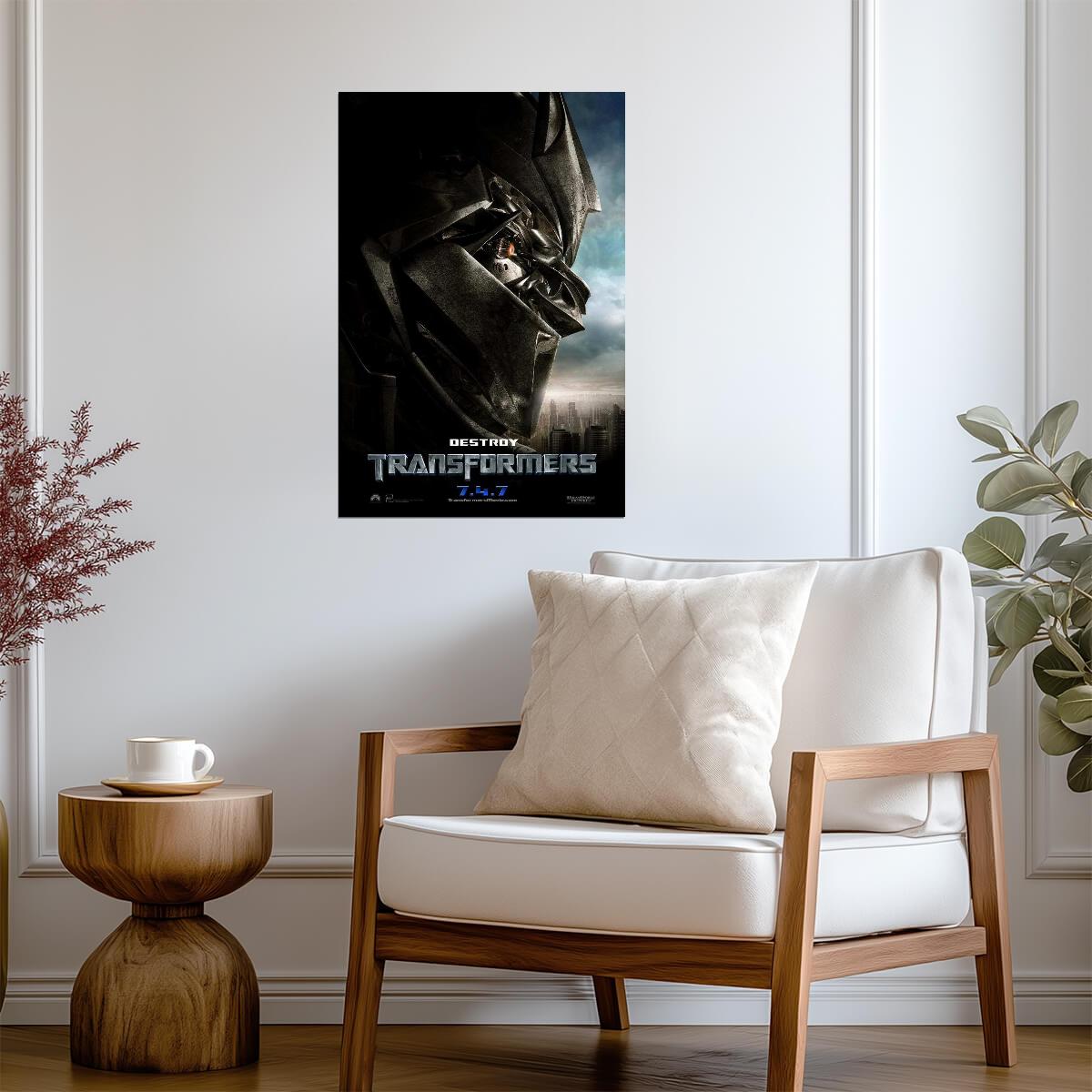 Transformers 2007 Movie | Megatron Destroy Poster | Decepticon Art - Movies & TV Poster