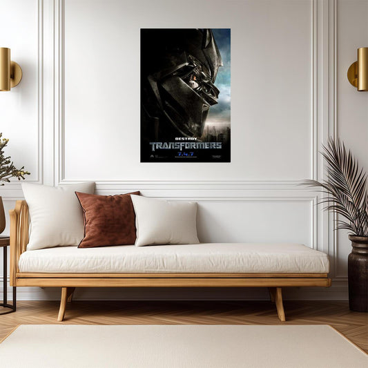 Transformers 2007 Movie | Megatron Destroy Poster | Decepticon Art - Movies & TV Poster