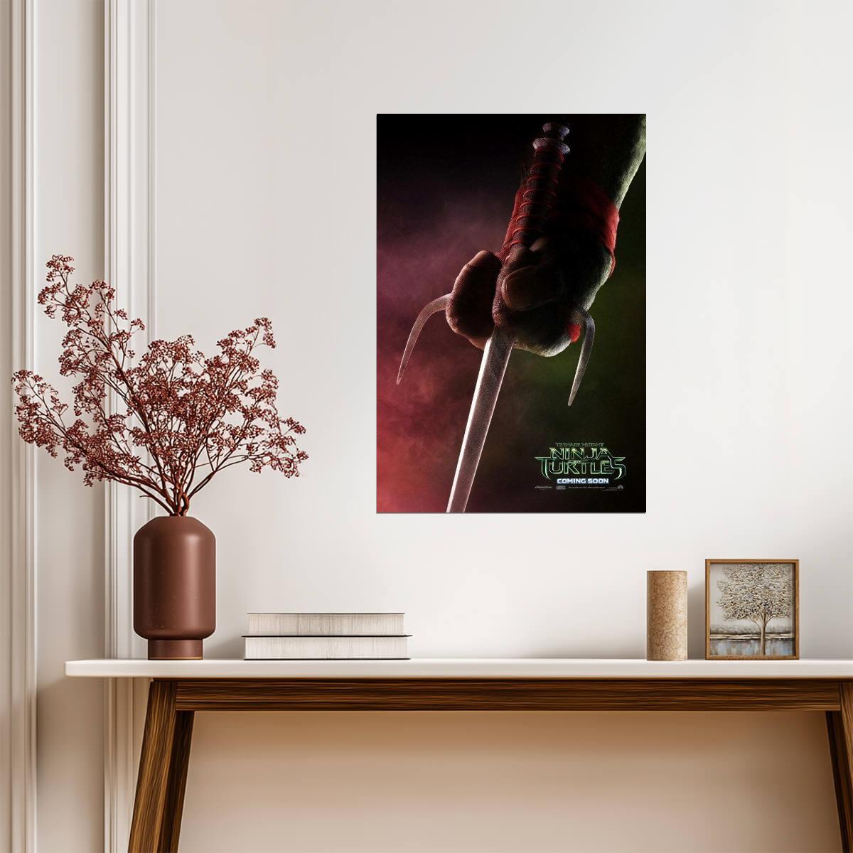Teenage Mutant Ninja Turtles 2014 | Raphael with Sai Weapons | Action Movie Poster - Movies & TV Poster