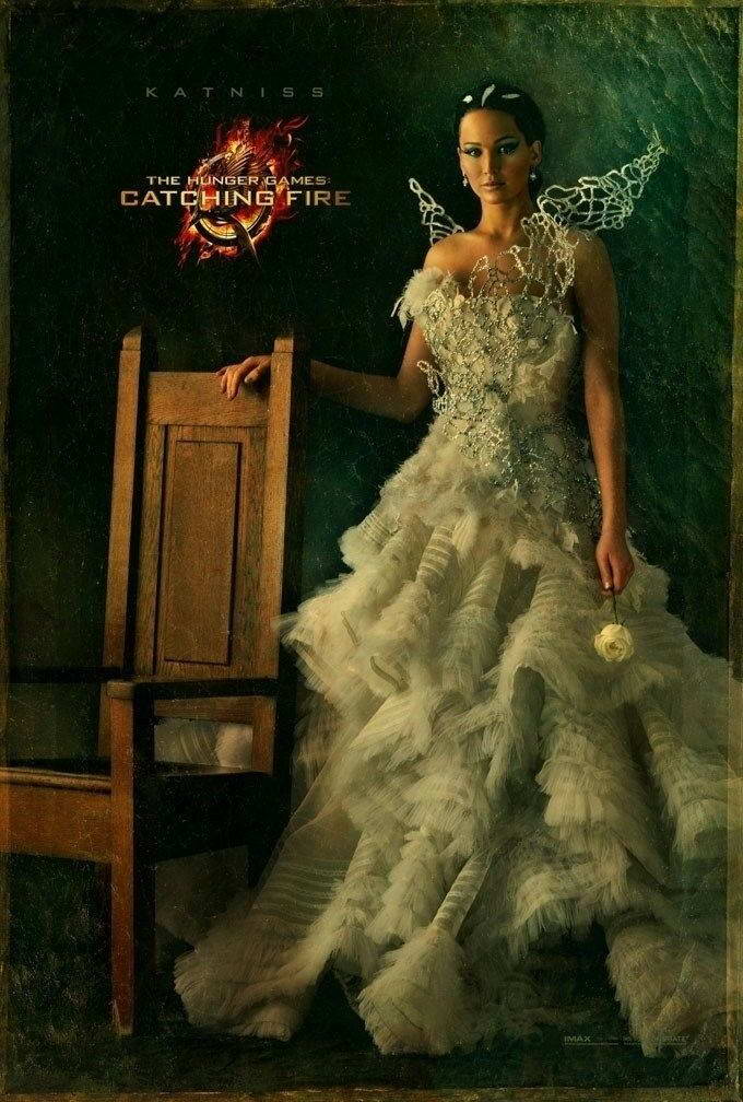 The Hunger Games: Catching Fire | Jennifer Lawrence as Katniss in Mockingjay Dress | Movie Poster - Movies & TV Poster