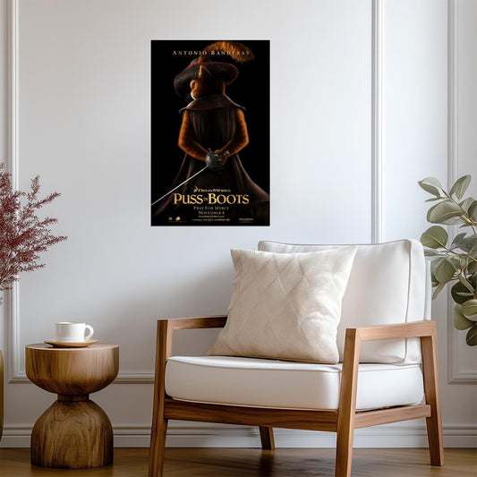 Puss in Boots 2011 | Antonio Banderas Pray for Mercy | Animated Movie Poster - Movies & TV Poster