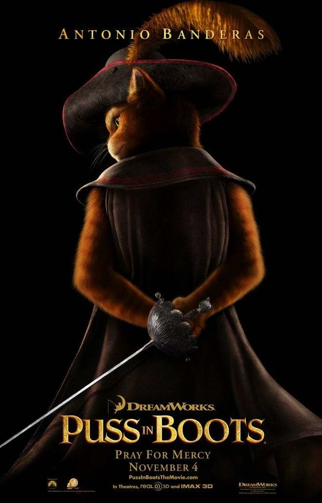 Puss in Boots 2011 | Antonio Banderas Pray for Mercy | Animated Movie Poster - Movies & TV Poster