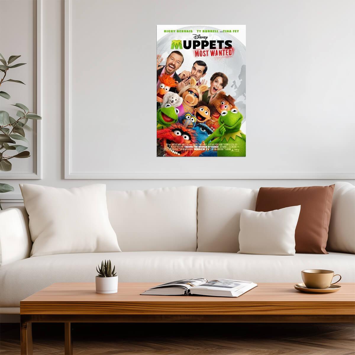 Muppets Most Wanted | Tina Fey & Ricky Gervais | Family Movie Poster - Movies & TV Poster