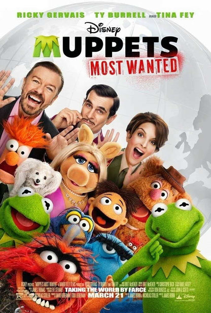 Muppets Most Wanted | Tina Fey & Ricky Gervais | Family Movie Poster - Movies & TV Poster