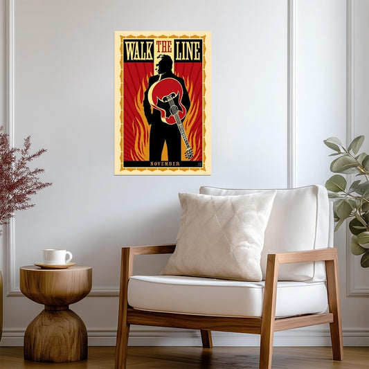 Walk the Line | Joaquin Phoenix as Johnny Cash | Music Biopic Poster - Movies & TV Poster