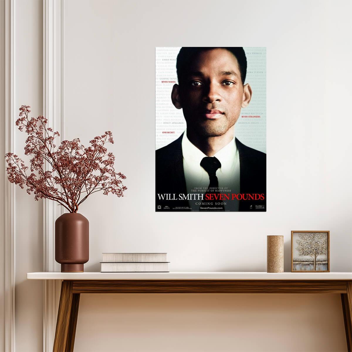 Seven Pounds 2008 | Will Smith Portrait Poster | Drama Movie Art - Movies & TV Poster