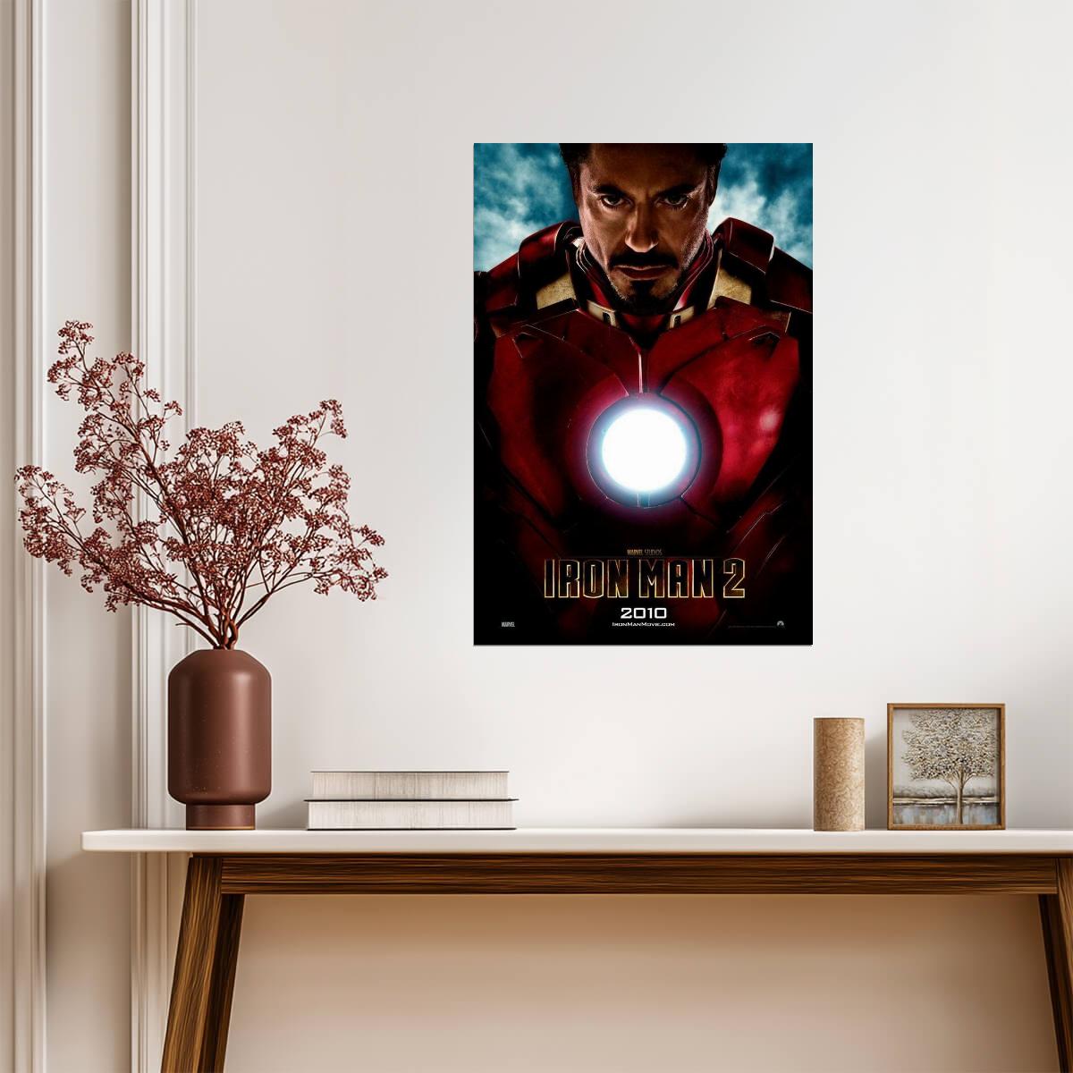Iron Man 2 Robert Downey Jr as Tony Stark | Movie Poster | Superhero Tech Suit Art - Movies & TV Poster