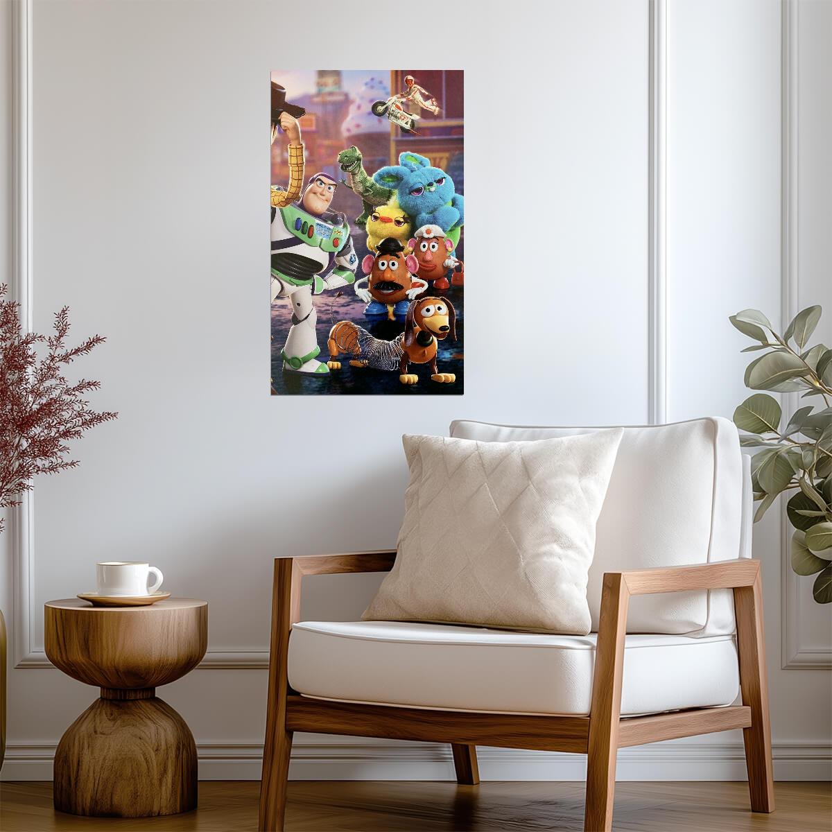 Toy Story 4 Cast of Characters | Buzz Lightyear & Friends Art Print | Animated Movie Poster - Movies & TV Poster