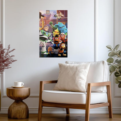 Toy Story 4 Cast of Characters | Buzz Lightyear & Friends Art Print | Animated Movie Poster - Movies & TV Poster
