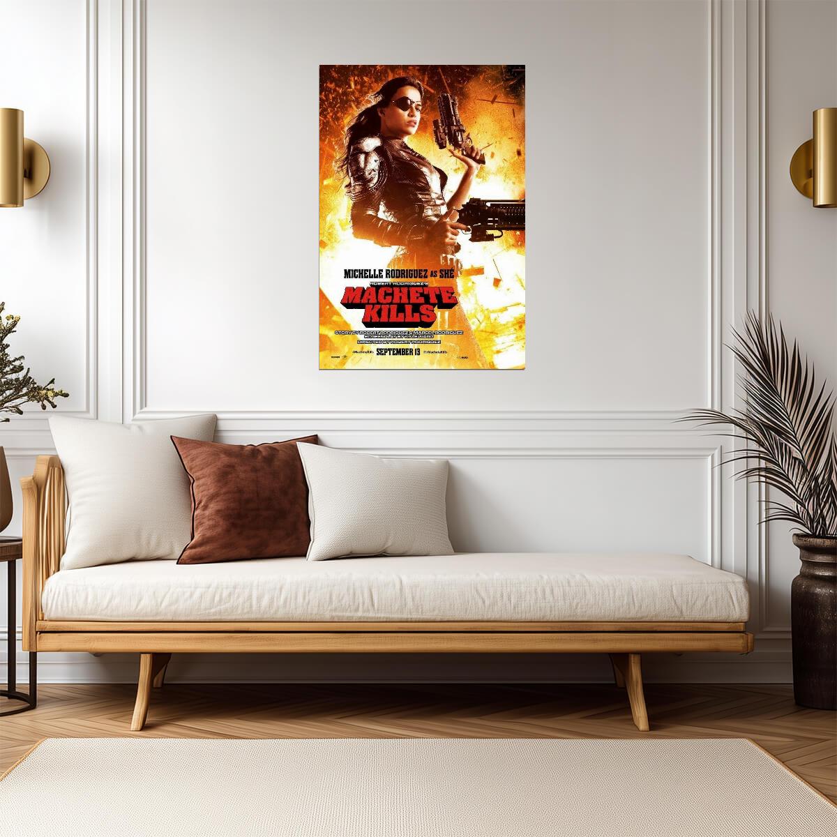 Machete Kills Michelle Rodriguez | Action Exploitation Film Poster | Robert Rodriguez Movie Art - Movies & TV Poster