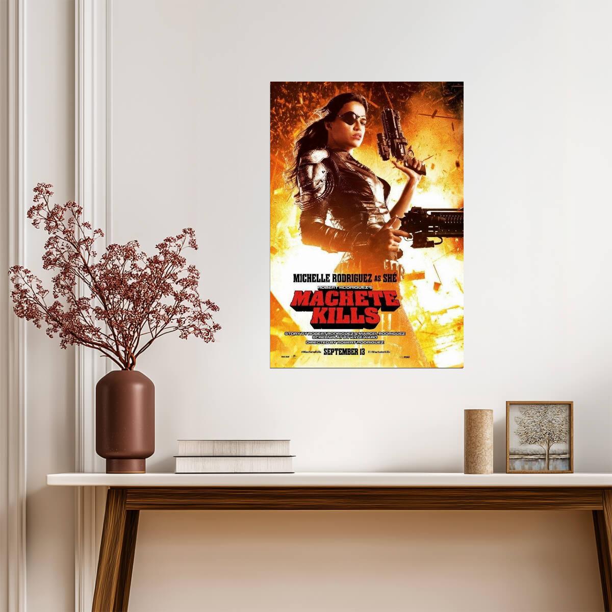 Machete Kills Michelle Rodriguez | Action Exploitation Film Poster | Robert Rodriguez Movie Art - Movies & TV Poster