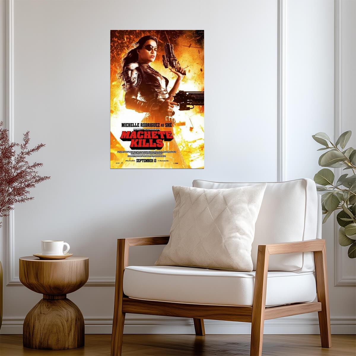 Machete Kills Michelle Rodriguez | Action Exploitation Film Poster | Robert Rodriguez Movie Art - Movies & TV Poster