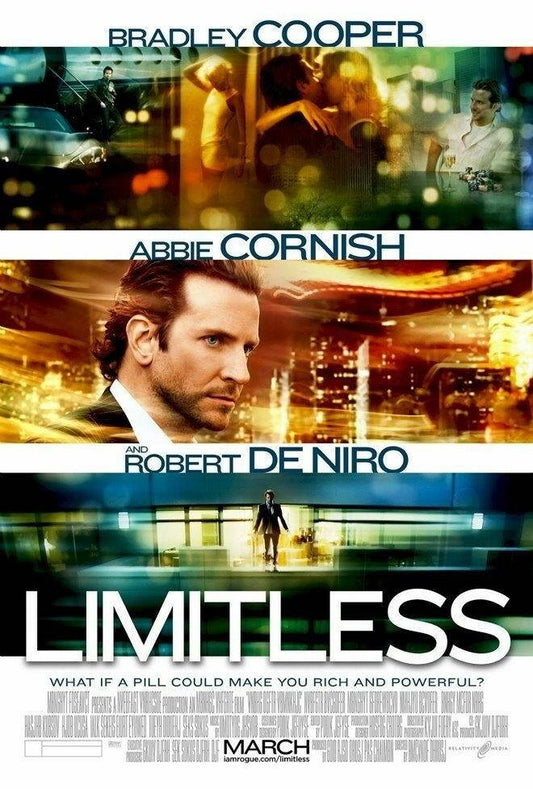 Limitless Bradley Cooper & Robert De Niro | Sci-Fi Thriller Poster | Mind-Bending Movie Art - Movies & TV Poster