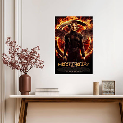 The Hunger Games Mockingjay Part 1 | Jennifer Lawrence as Katniss Everdeen | Dystopian Sci-Fi Movie Poster - Movies & TV Poster