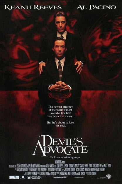 The Devil's Advocate Al Pacino & Keanu Reeves | Supernatural Thriller Movie Poster | Classic 90s Film Art - Movies & TV Poster